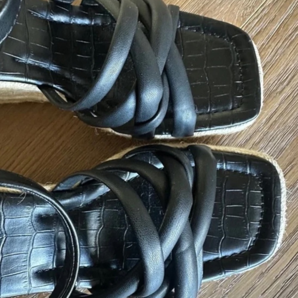 Circus NY by Sam Edelman Irene Espadrille Platform Wedge Sandal | Black | Size 9 - Picture 8 of 12